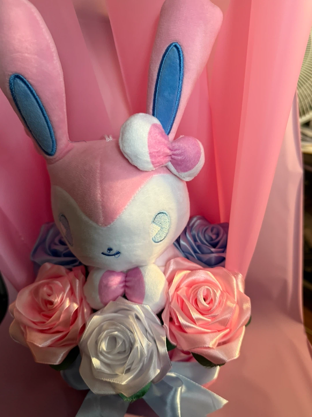 Sylveon Pokemon Plush Bouquet with Roses