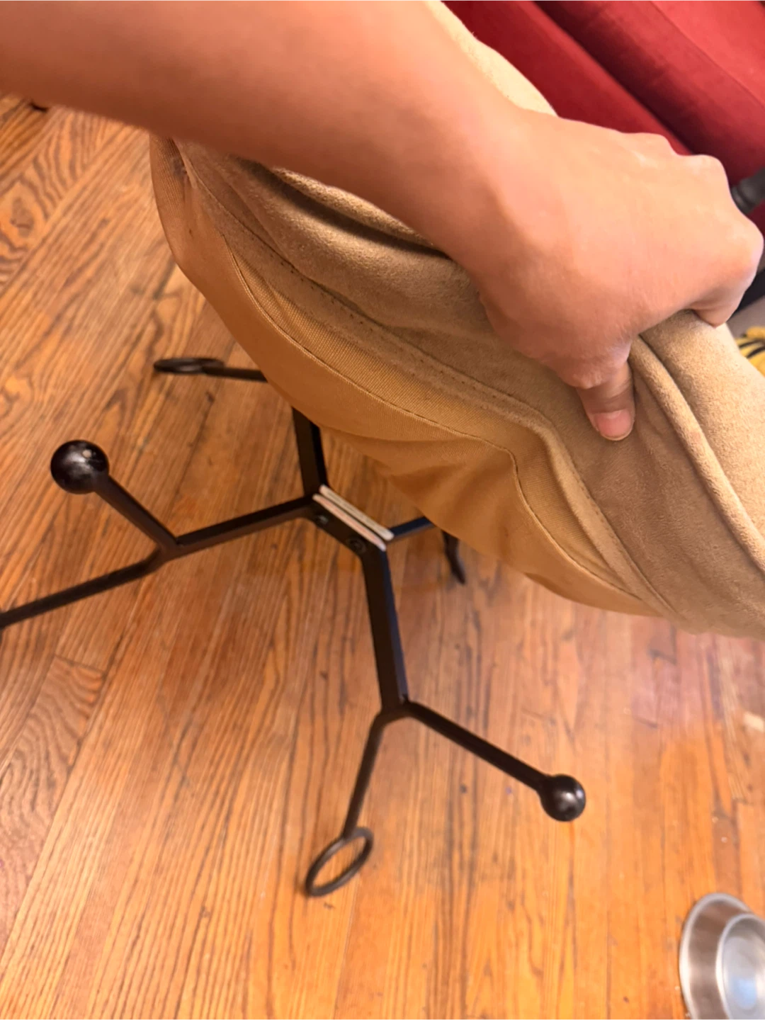 Light Brown Suede Footrest or Ottoman - photo 5