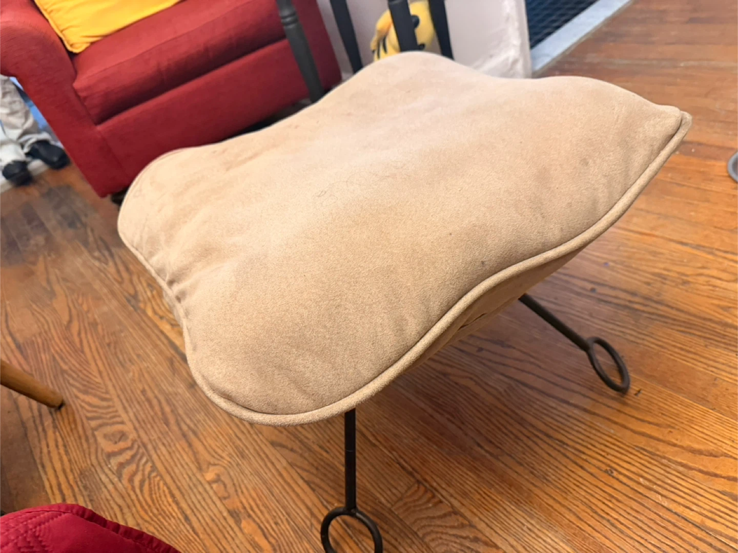 Light Brown Suede Footrest or Ottoman