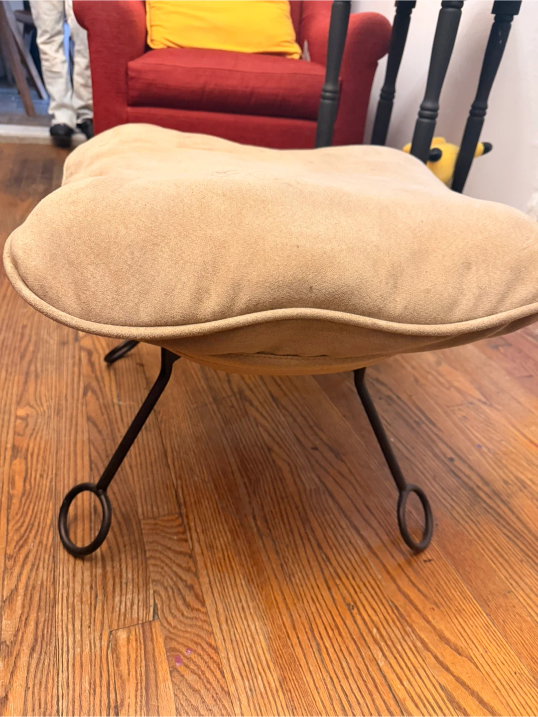 Light Brown Suede Footrest or Ottoman - photo 2