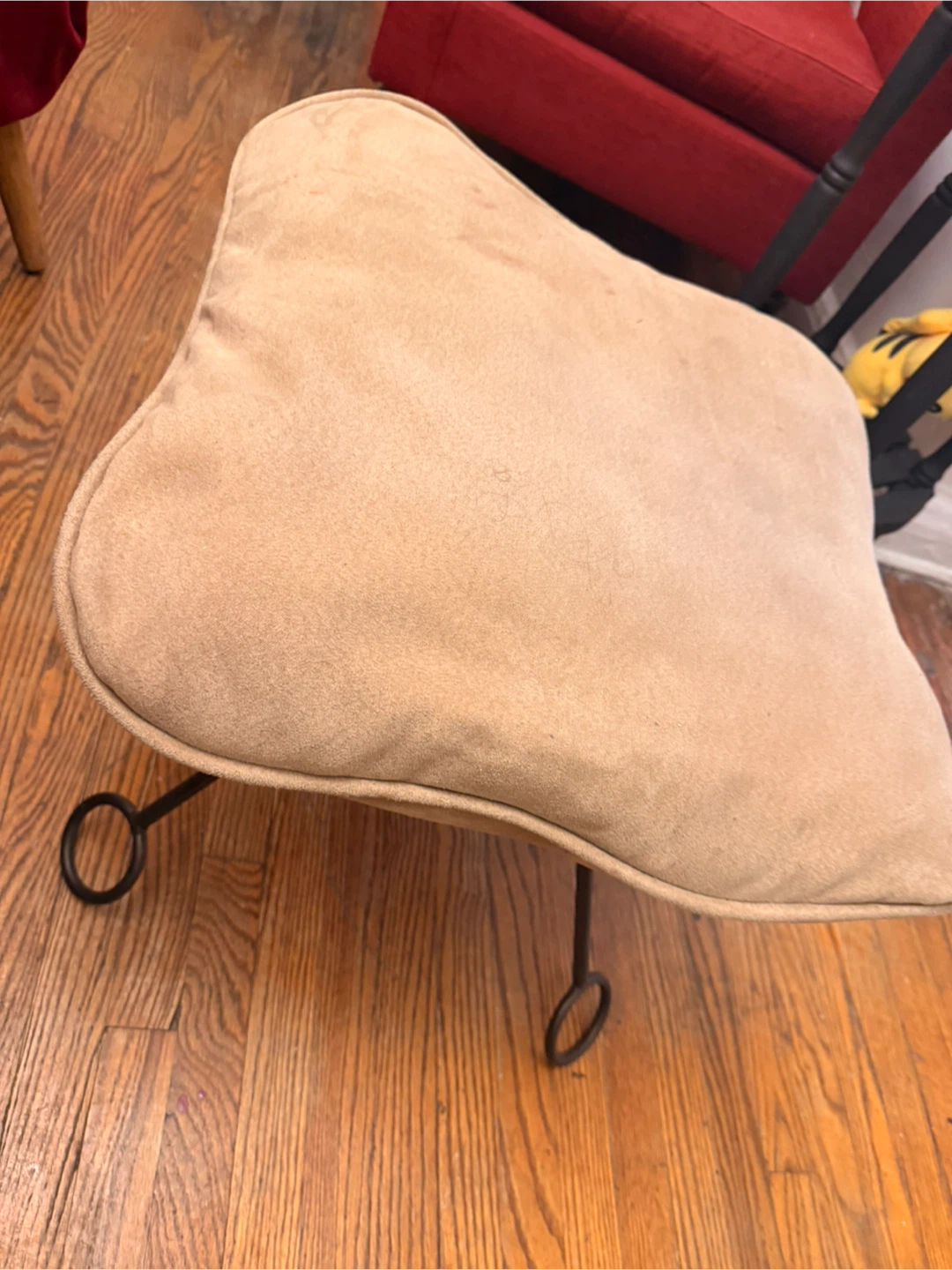 Light Brown Suede Footrest or Ottoman - photo 4