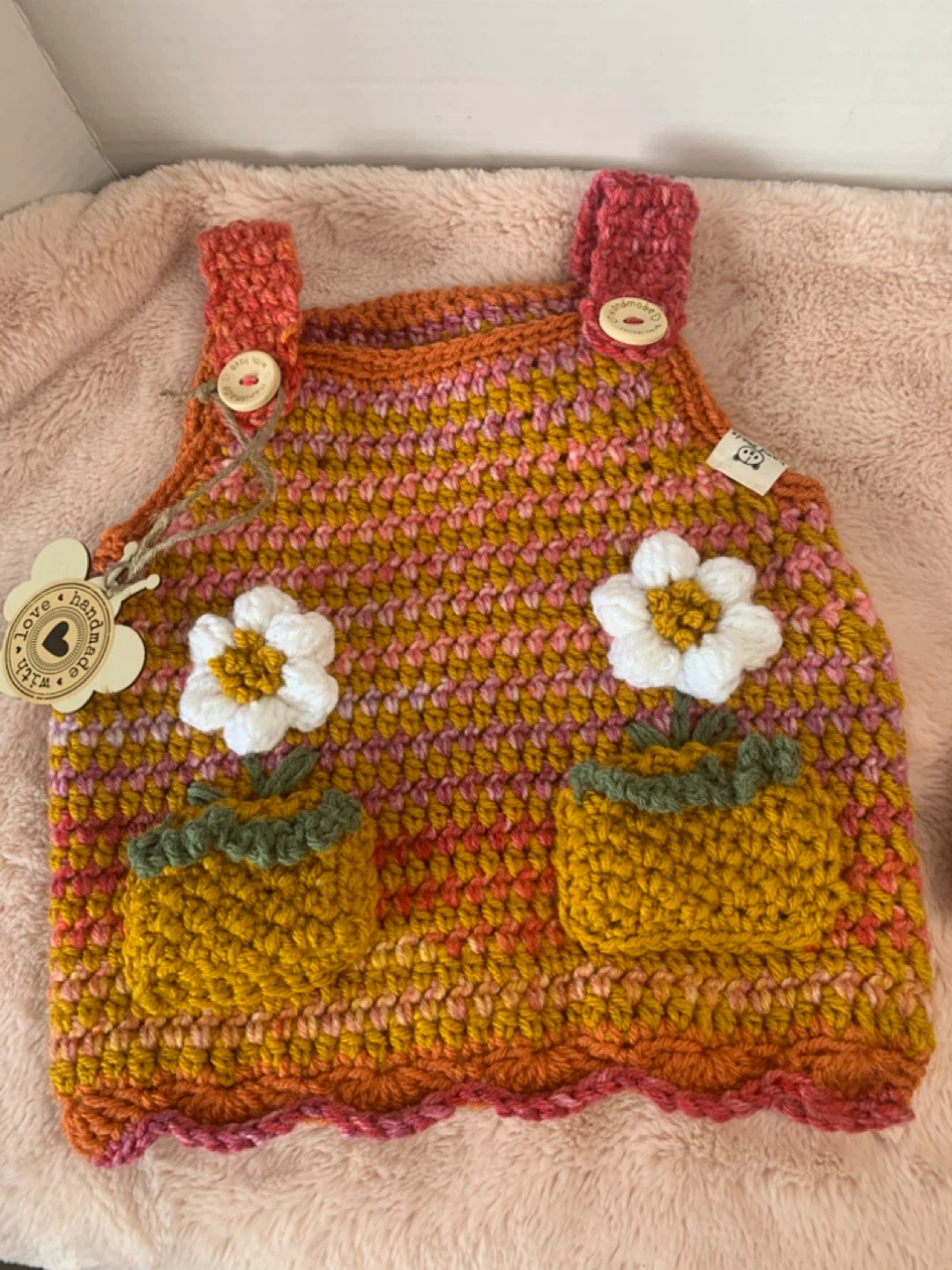 Hand crocheted babe dress and cardigan set - photo 3