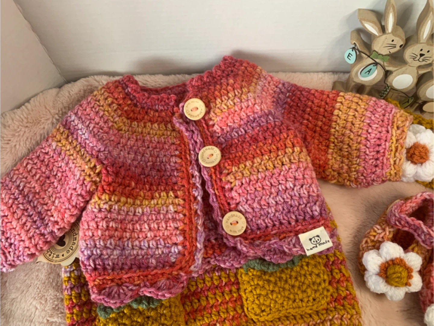 Hand crocheted babe dress and cardigan set - photo 2