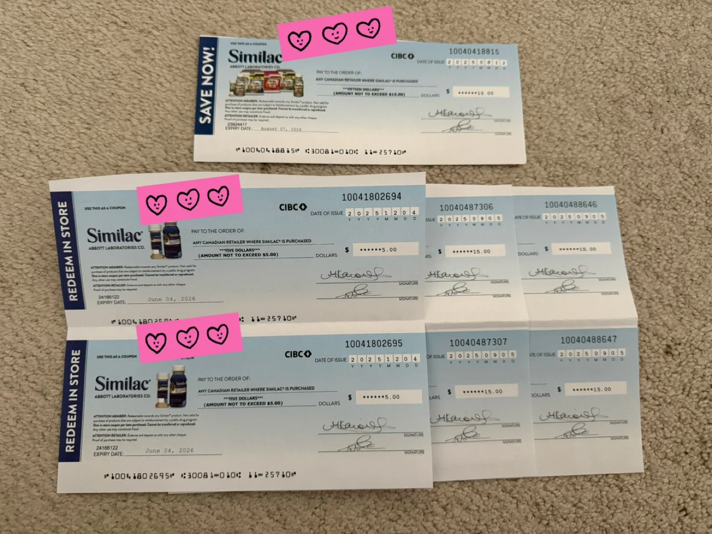 Similac Coupons (2 x $5, 5 x $15)