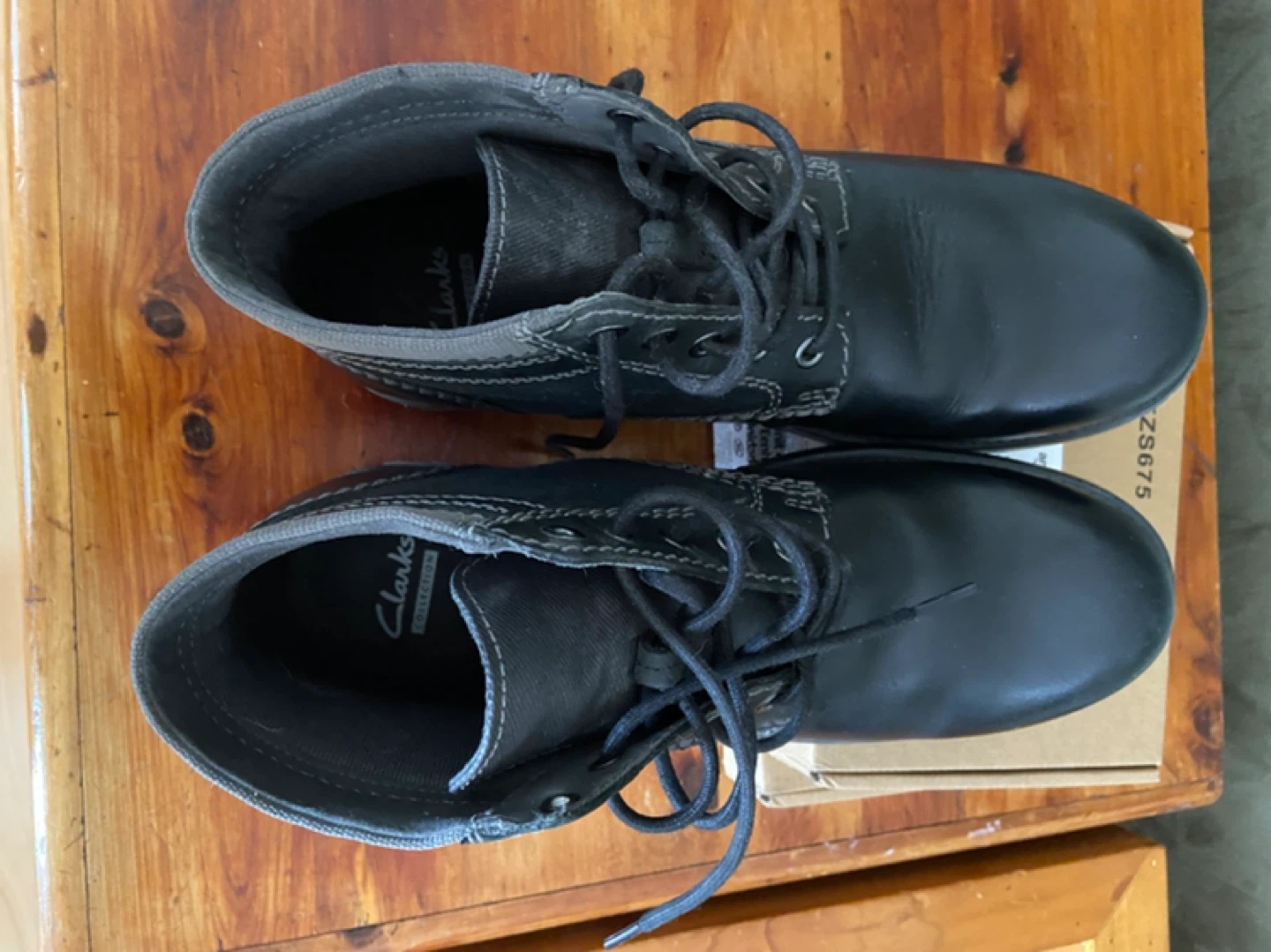 Clarks Men's Black Leather Boots Size 9.5