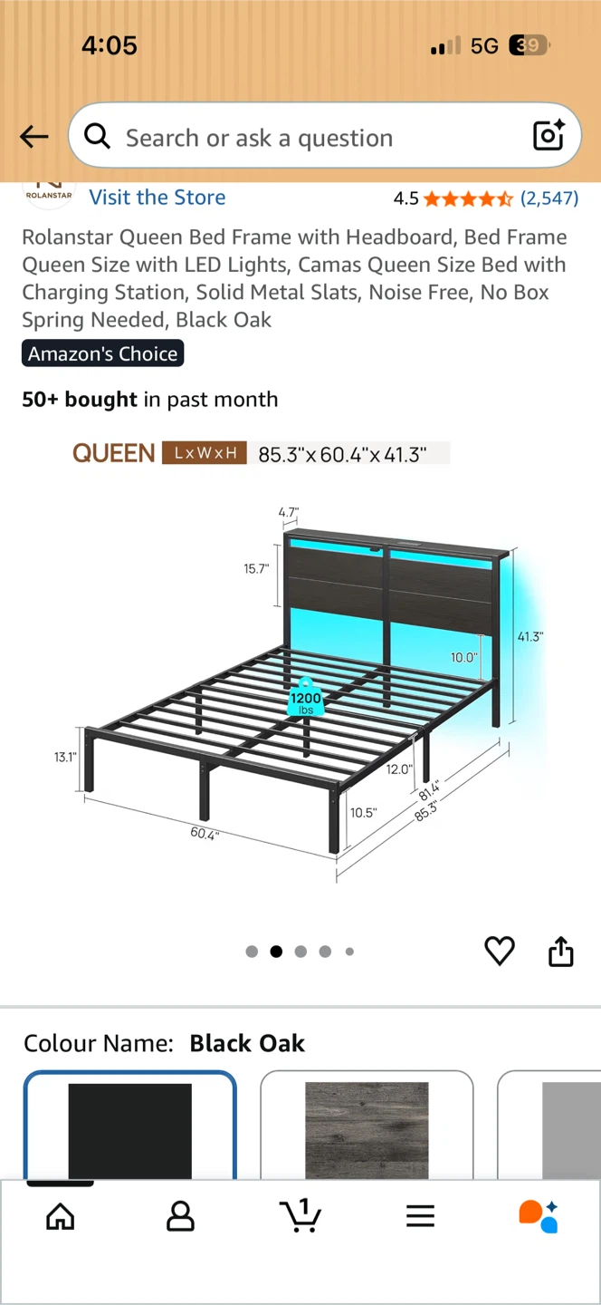 Queen Bed Frame with Headboard Rolanstar