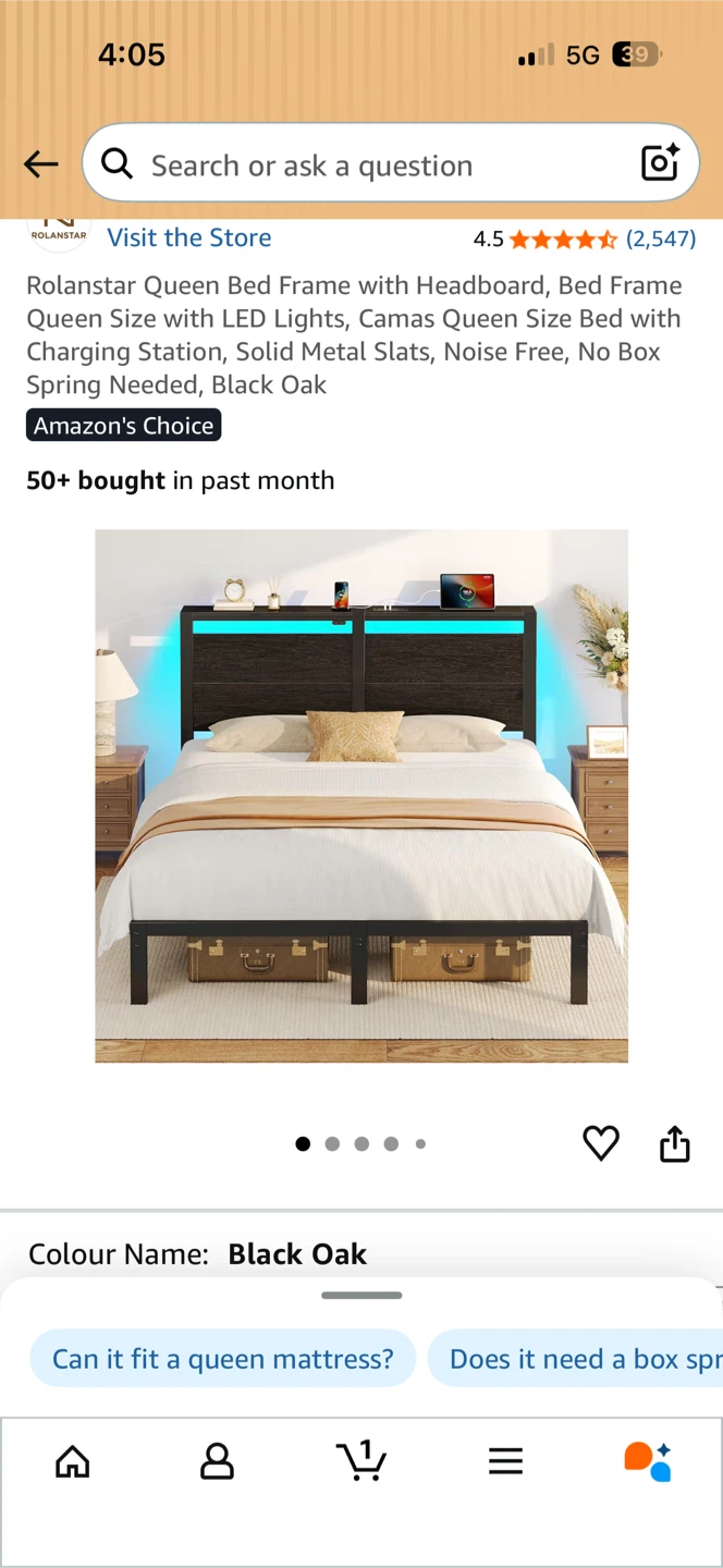 Queen Bed Frame with Headboard Rolanstar - photo 2