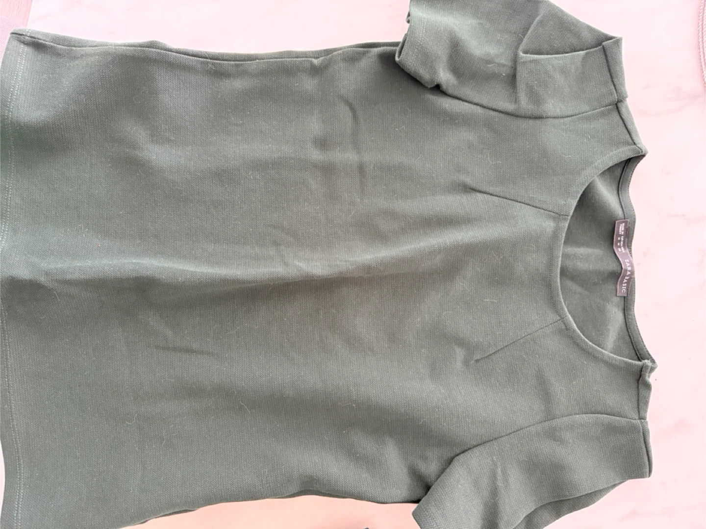 ZARA BASIC dark Green structured shirt - Size Medium - photo 2