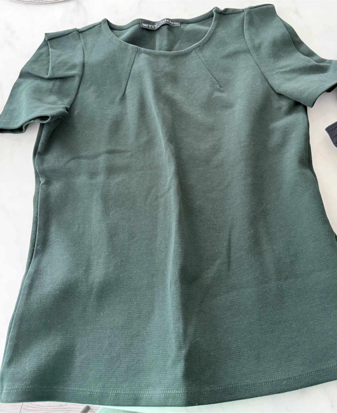 ZARA BASIC dark Green structured shirt - Size Medium