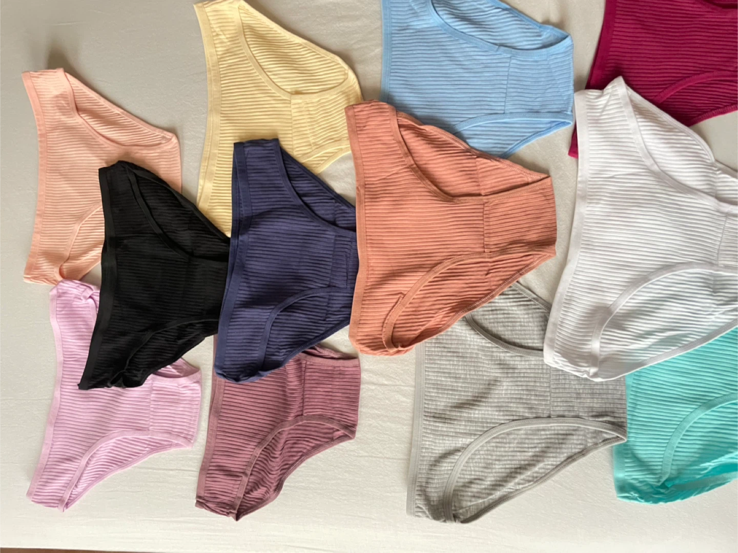 Pack of 10 Women's Ribbed Cotton Underwear Multipack - photo 2