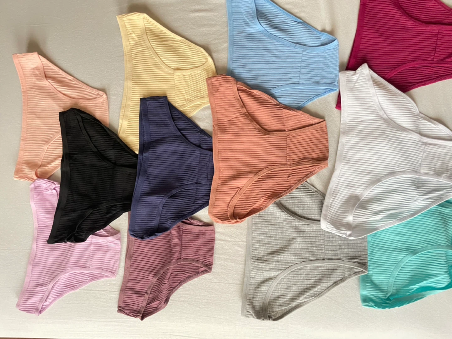 Pack of 10 Women's Ribbed Cotton Underwear Multipack