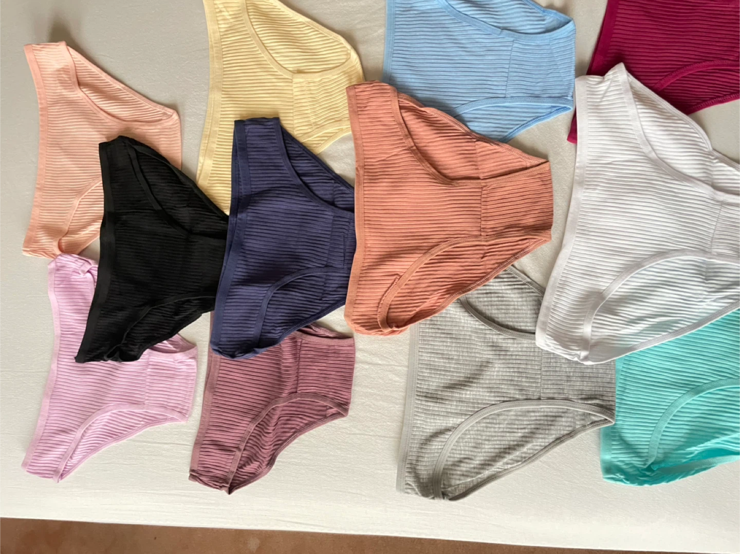 Pack of 10 Women's Ribbed Cotton Underwear Multipack - photo 3