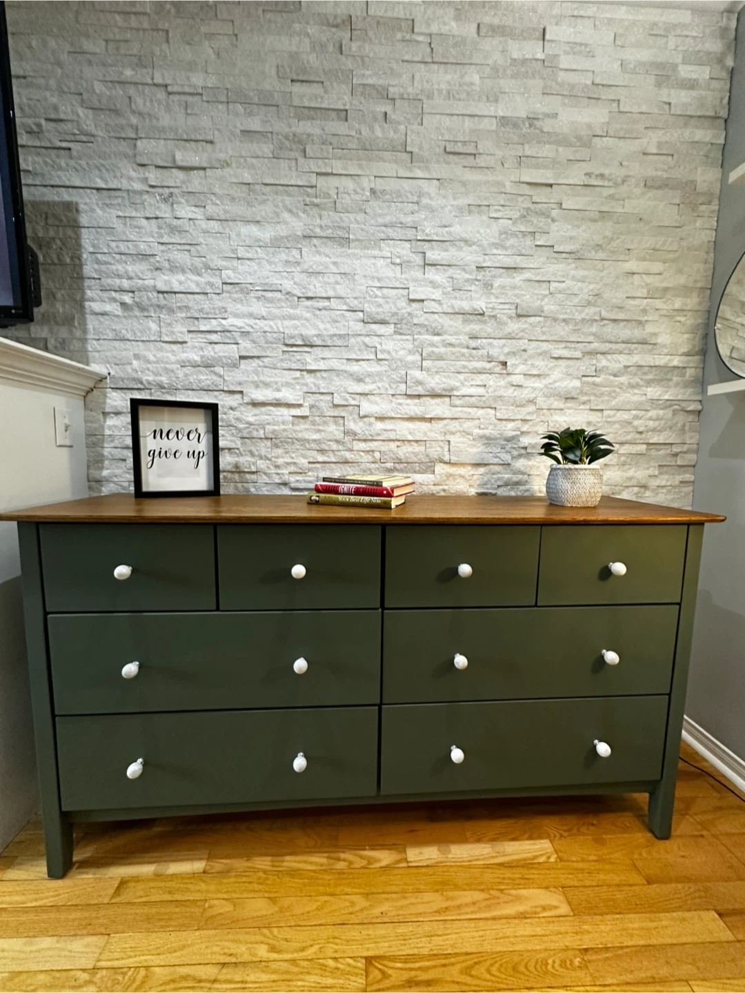 Green Dresser with 8 Drawers
