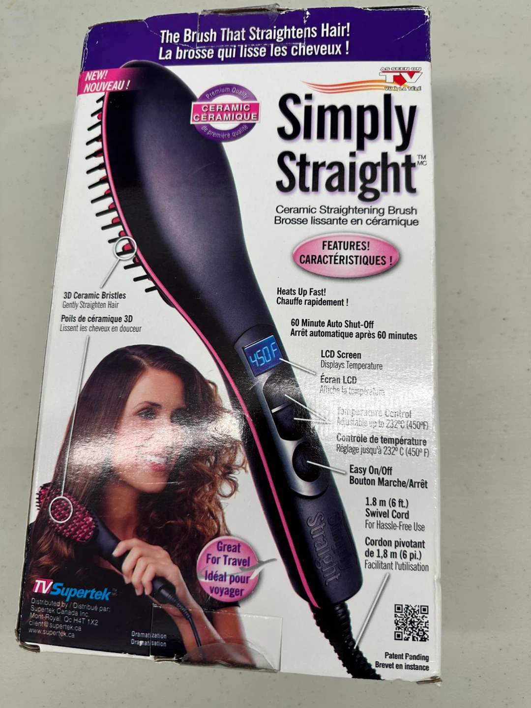 *Brand new, in box* Simply Straight Ceramic Straightening Brush