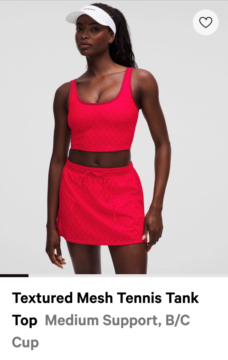 Lululemon Textured Mesh Tennis Tank Top - Red, Size S