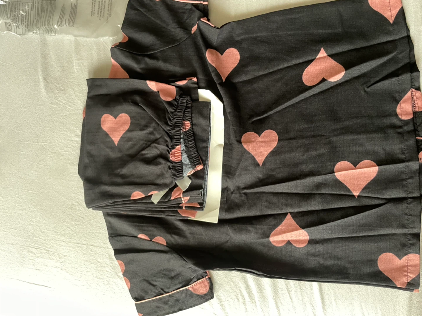 Black Heart Pajama Set - Size S - photo 3