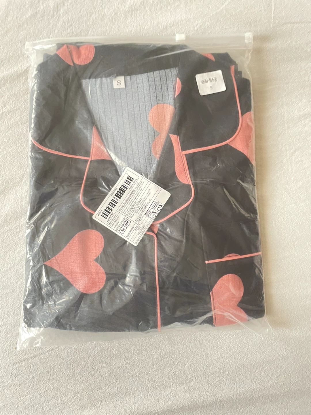 Black Heart Pajama Set - Size S - photo 4