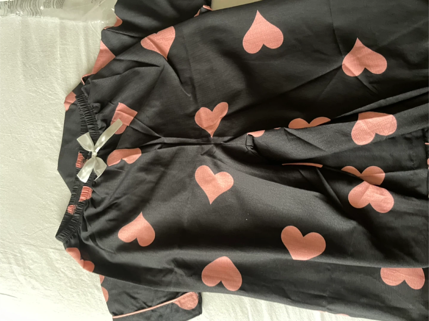 Black Heart Pajama Set - Size S - photo 2