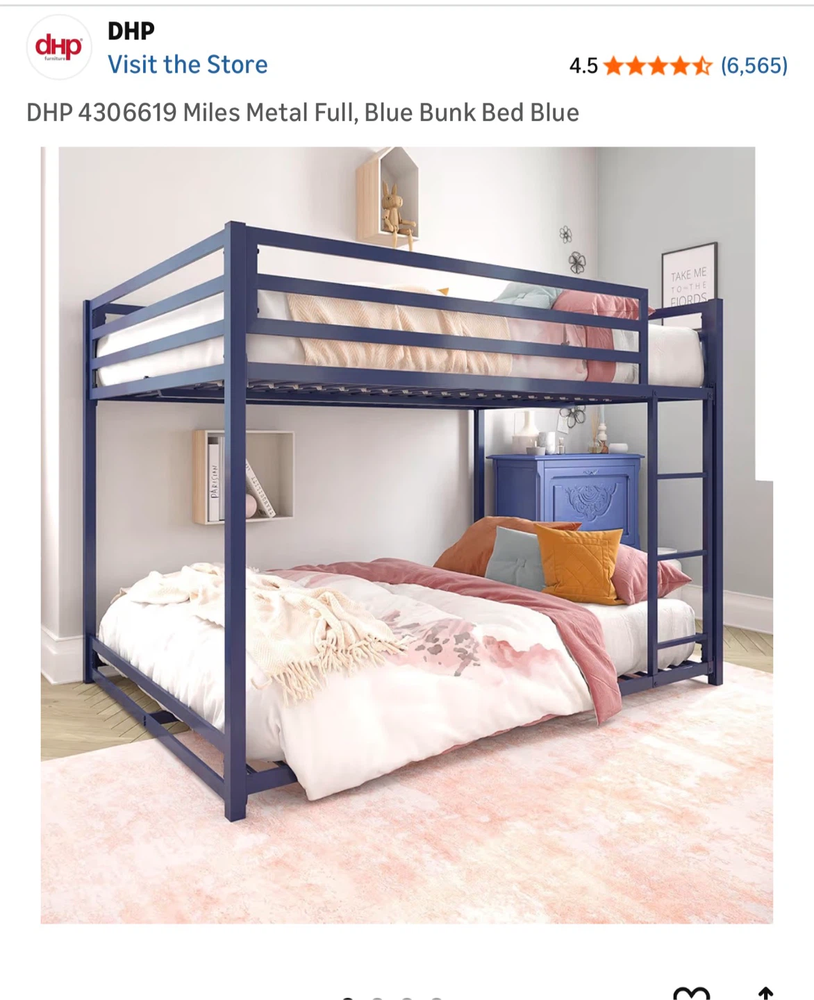 DHP Miles Metal Full Bunk Bed - black - photo 2