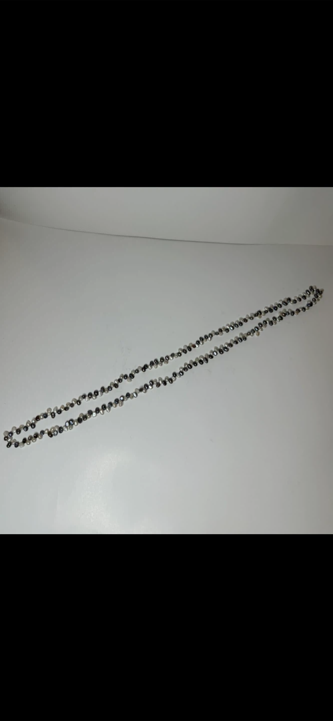 Real Pearl Necklace - Black & White - photo 4