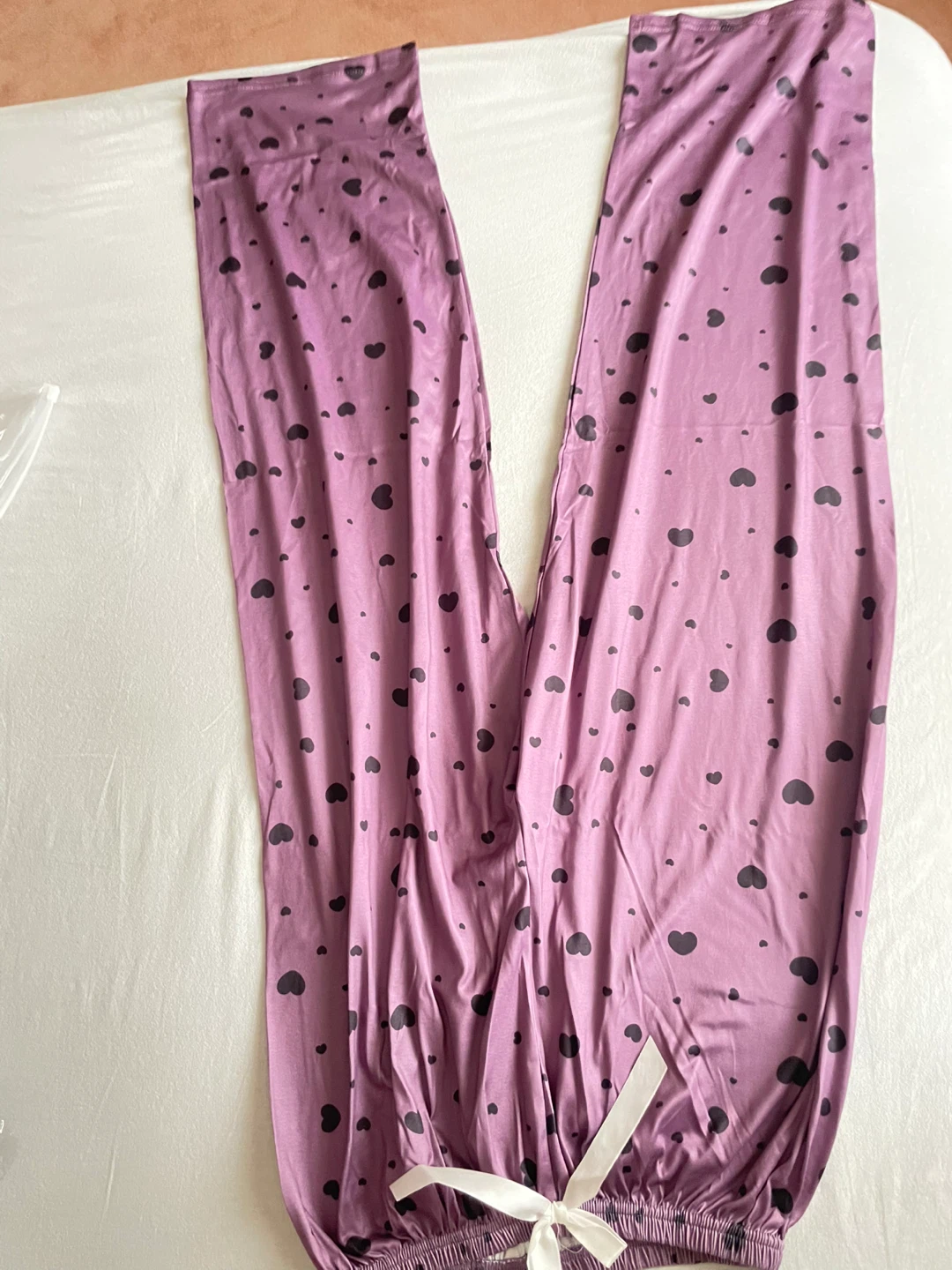 Purple Heart Print Pajama Set - Size S - photo 2