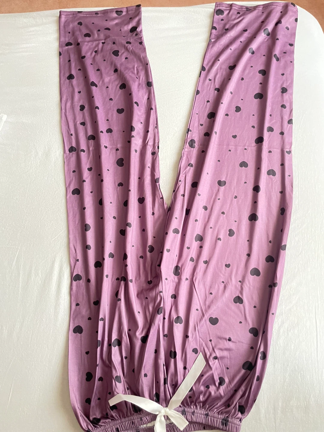 Purple Heart Print Pajama Set - Size S
