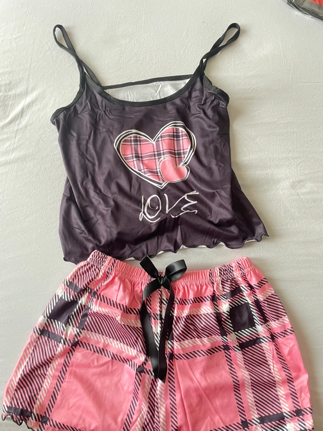 Women's Pink Plaid Pajama Set - photo 3