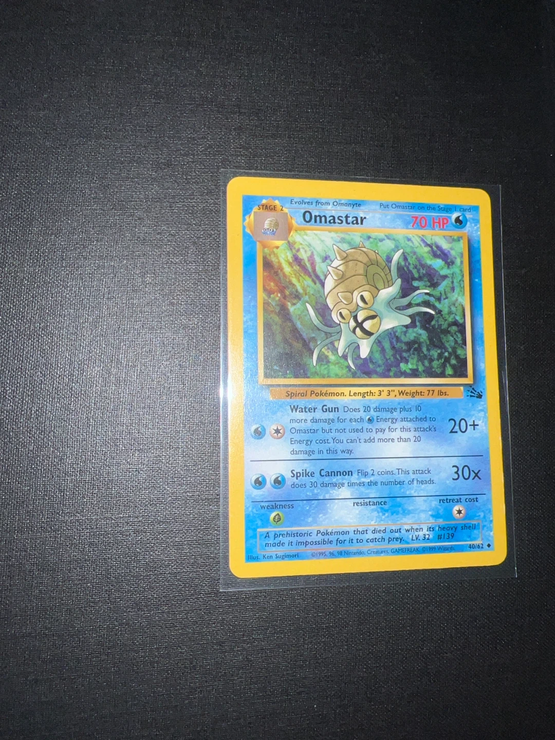 Pokemon Omastar Trading Card 40/62