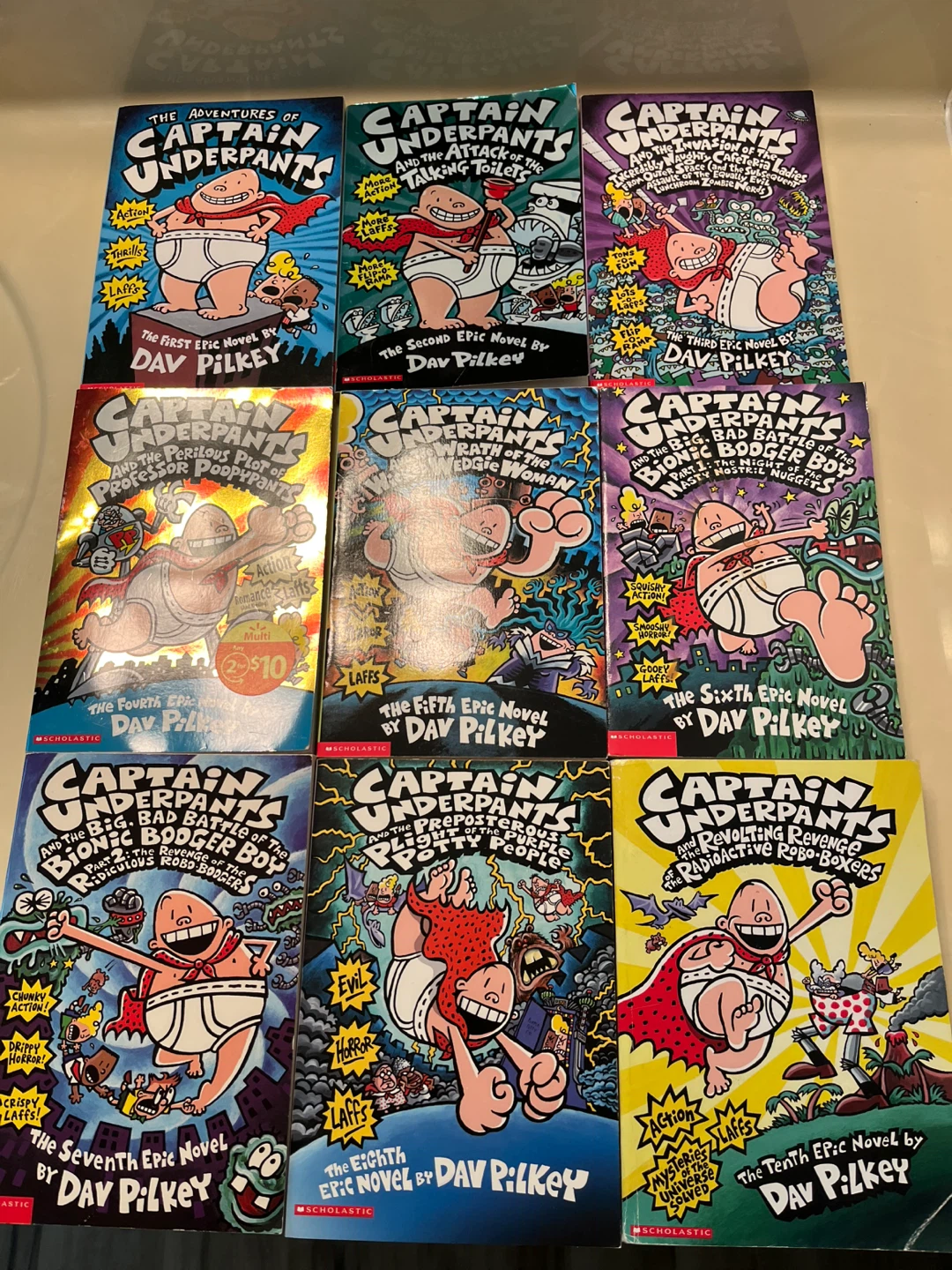 Captain Underpants 1-8, 10 Kids Books