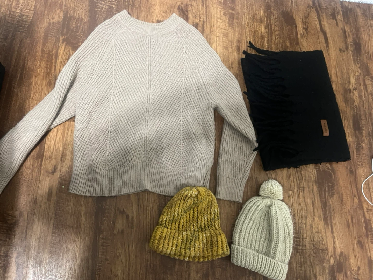 Winter Accessories Bundle: Sweater, Scarf, and Hats - photo 2