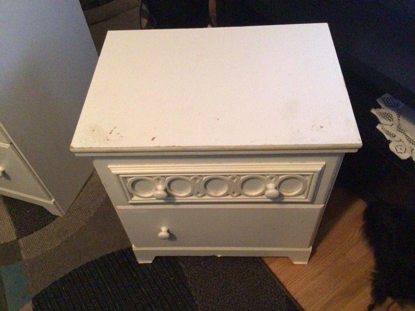 White Nightstand with Drawers and matching entertainment stand - photo 4