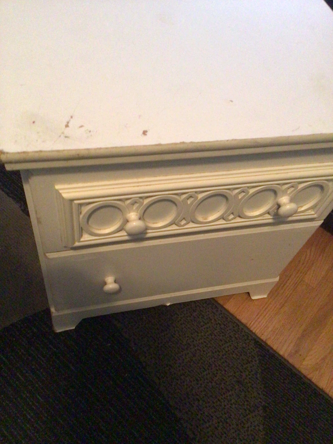 White Nightstand with Drawers and matching entertainment stand - photo 5
