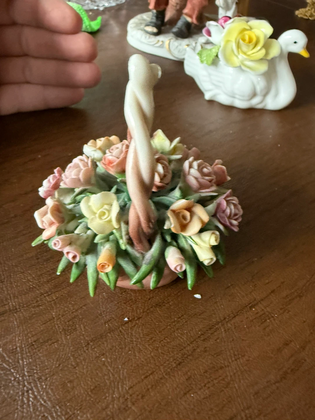 Capodimonte "Fullin Mollica" Porcelain Flowers Basket