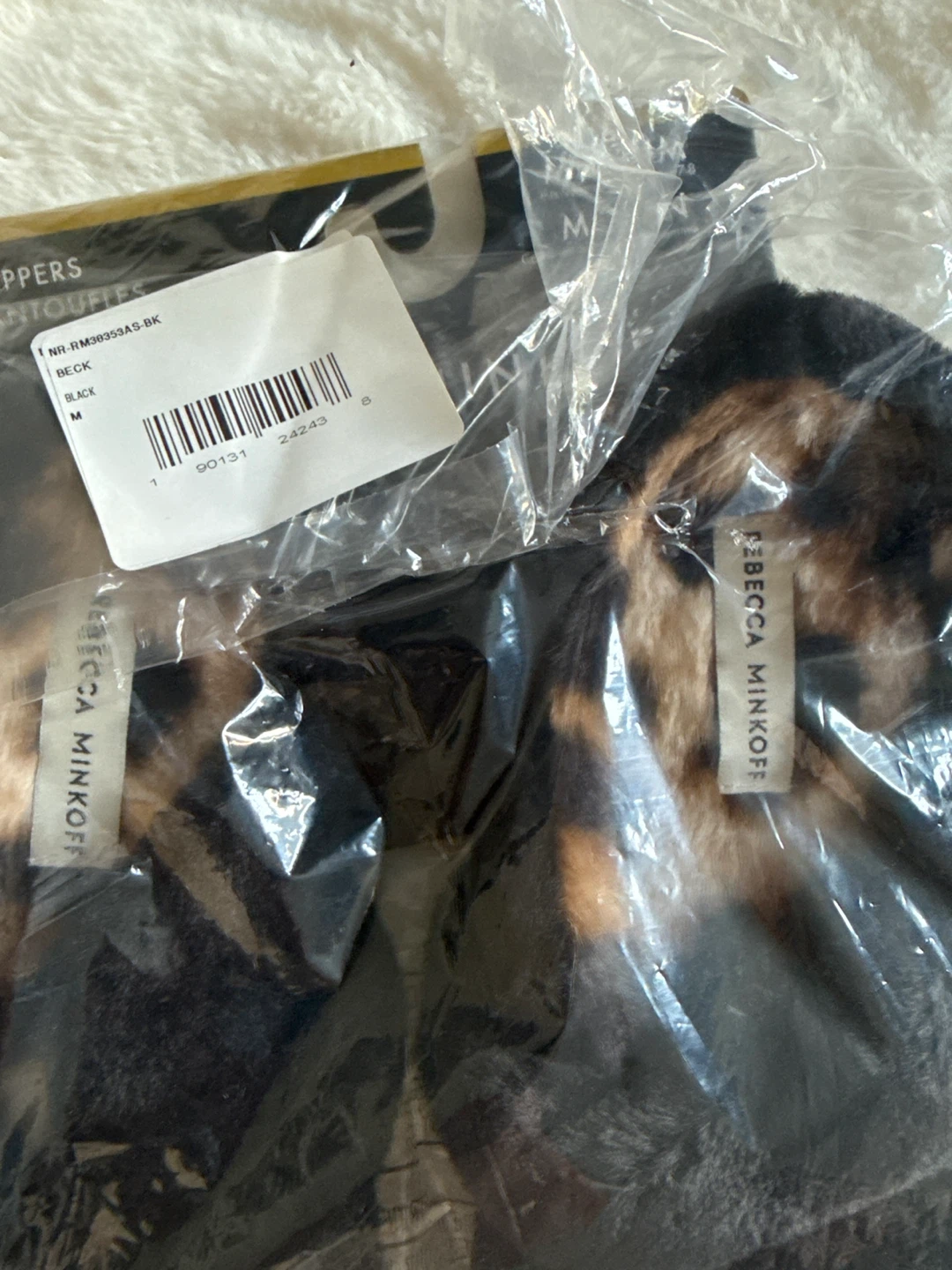 Rebecca Minkoff Black Faux Fur Slippers - Size M - photo 2