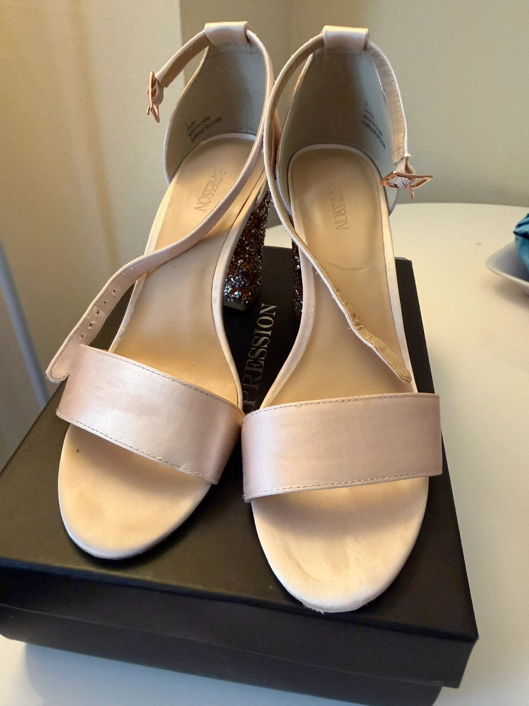 Expression Strappy Glitter Heels - Size 9 - photo 2