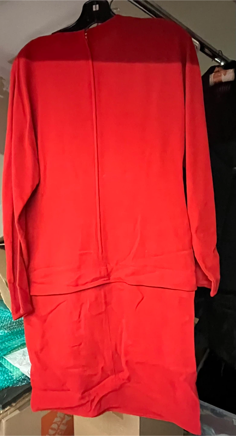 Basile Red Wool Dress Size 42 - photo 3