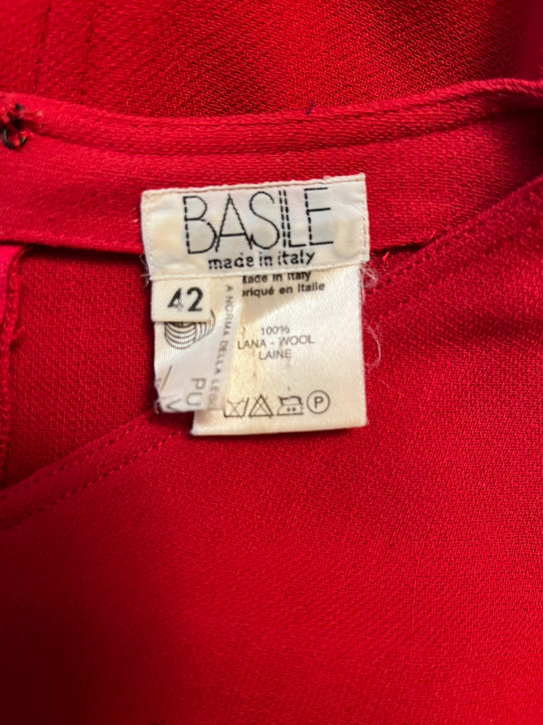 Basile Red Wool Dress Size 42 - photo 4