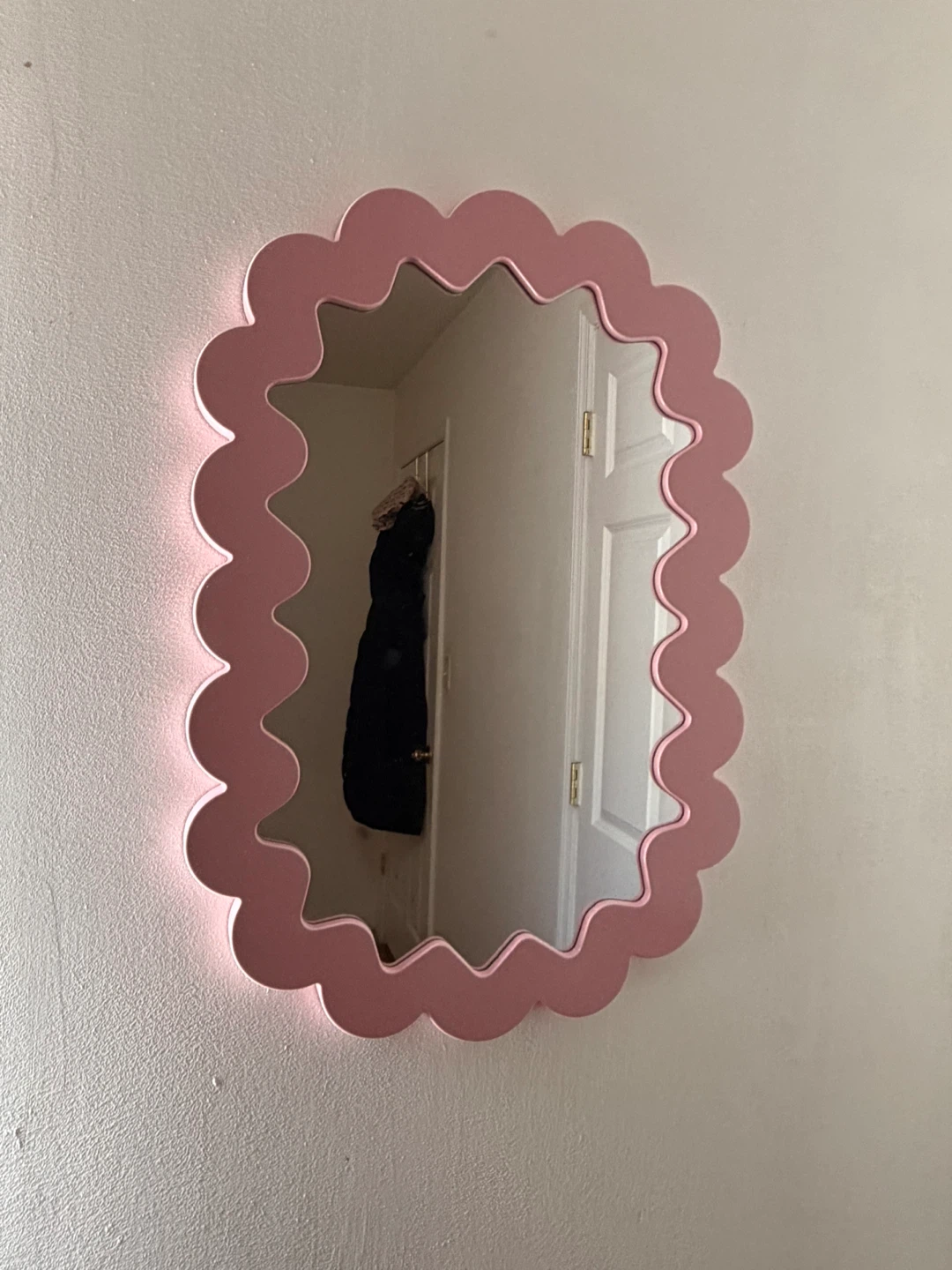Pink Scalloped Mirror