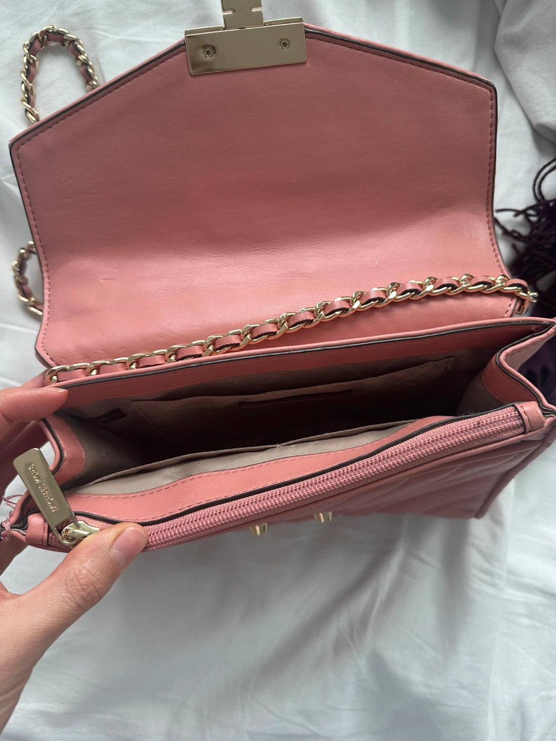 Michael Kors Pink Quilted Leather Chain Shoulder Bag - photo 4