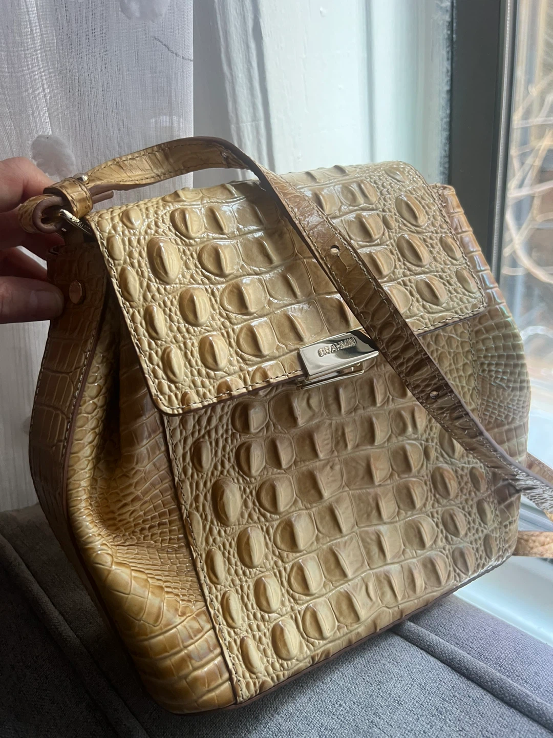 Brahmin Crocodile Embossed Leather Handbag - photo 2