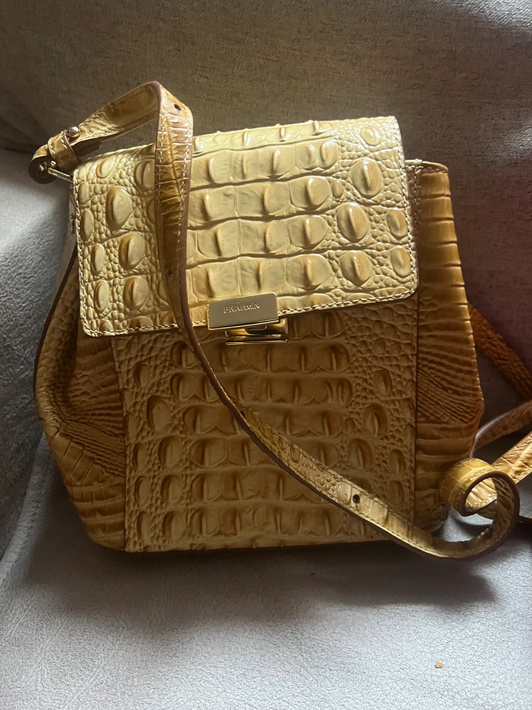 Brahmin Crocodile Embossed Leather Handbag