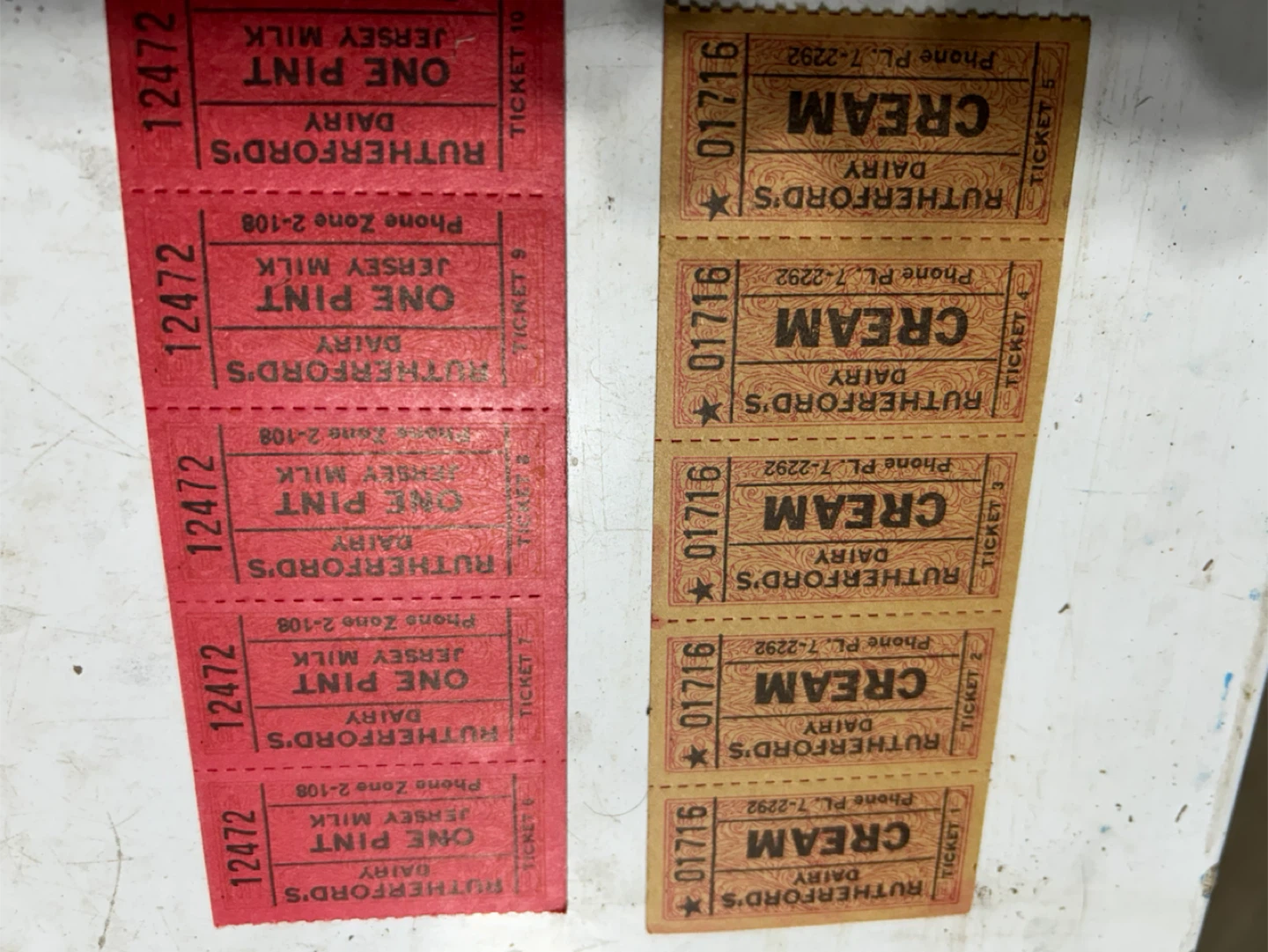 Rutherford's Dairy Milk and Cream Tickets