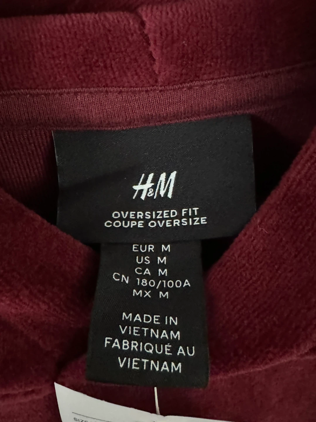 Brand New HM Velour Burgundy Hoodie - photo 3