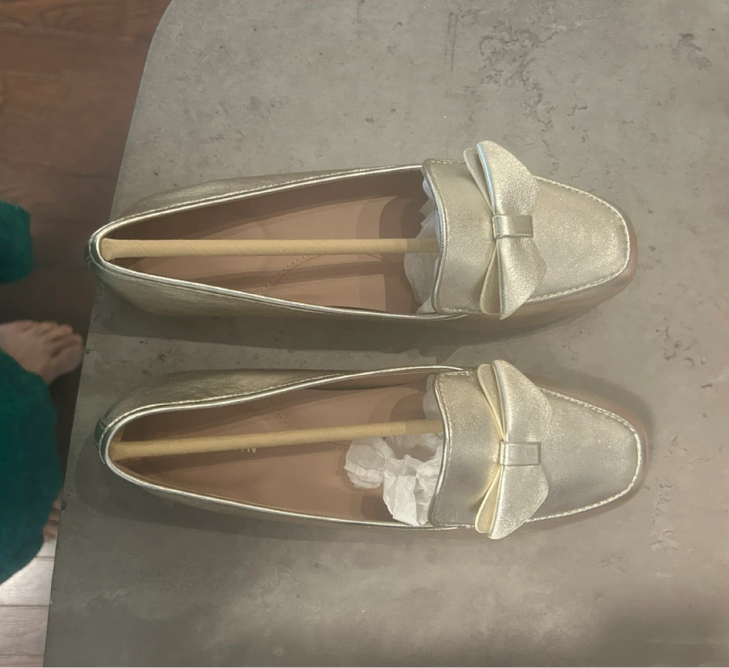Cole Haan Payson Soft Bow Loafers - Soft Gold LTR - Size 7.5B - photo 2