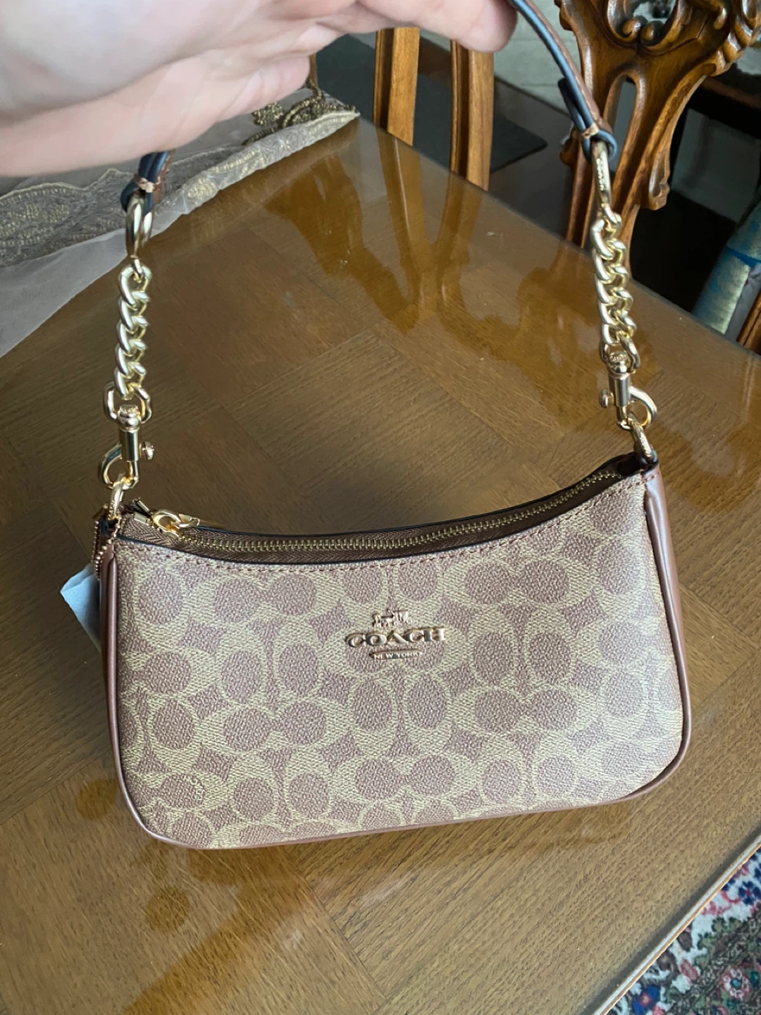Coach Signature Monogram Small Shoulder Bag - photo 2