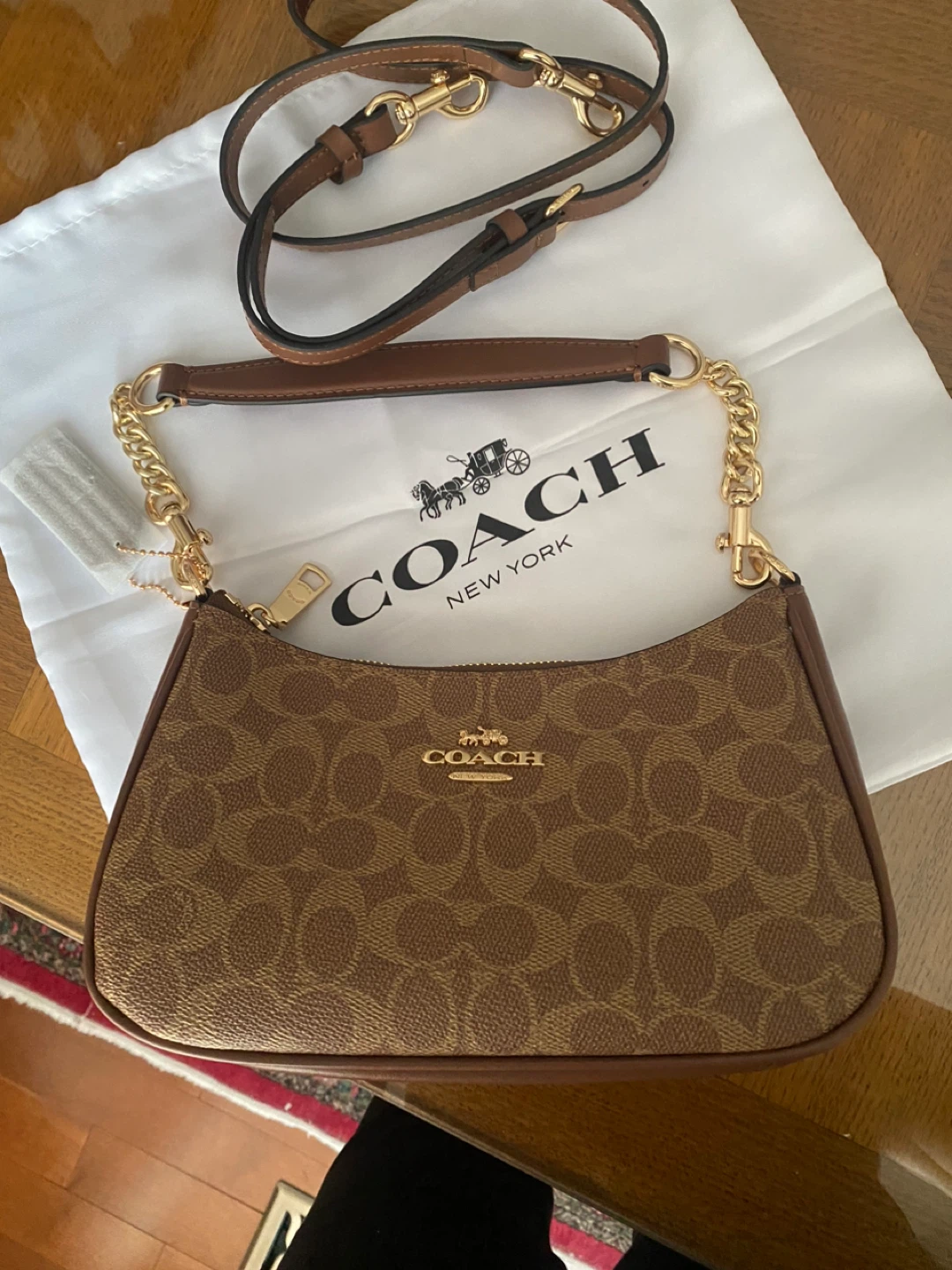 Coach Signature Monogram Small Shoulder Bag