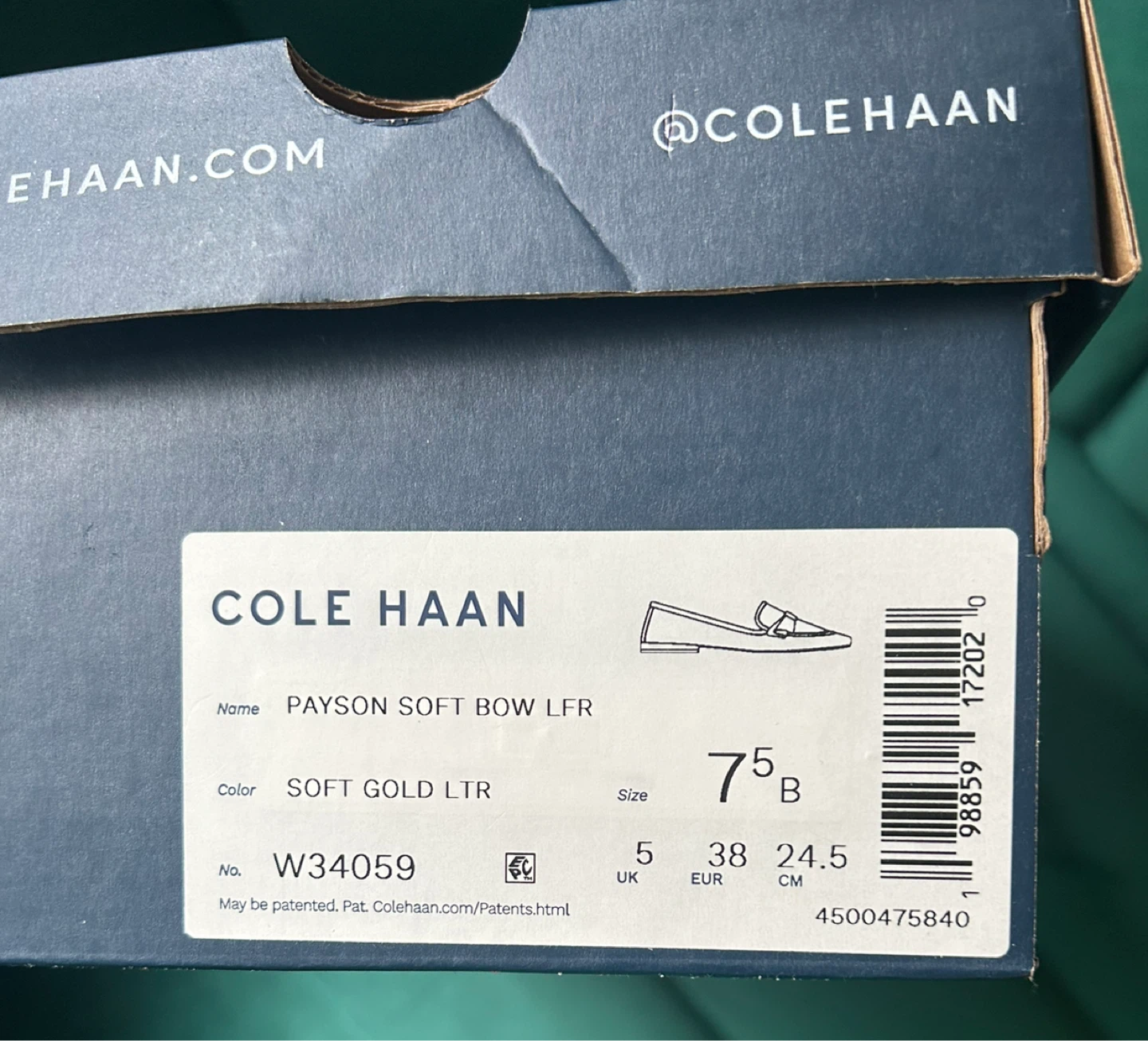 Cole Haan Payson Soft Bow Loafers - Soft Gold LTR - Size 7.5B - photo 5