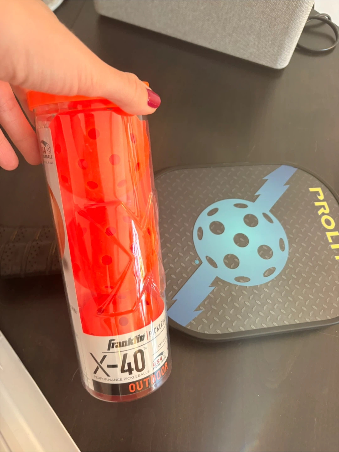 Pickleballs (Set of 3) & 2 Prolite Bolt Pickleball Paddle