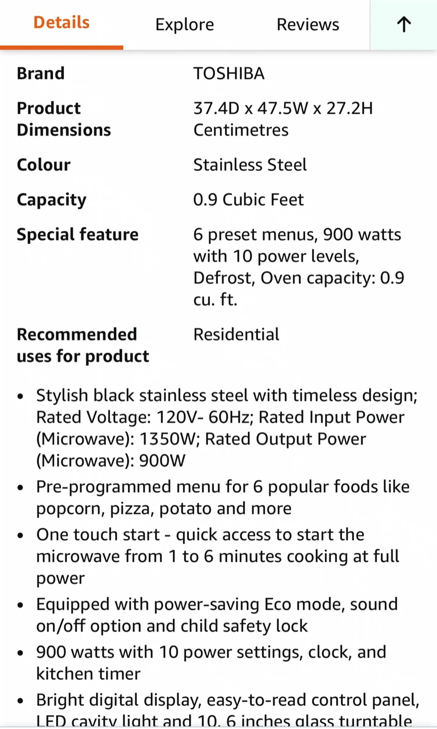 Toshiba Stainless Steel Microwave - photo 5