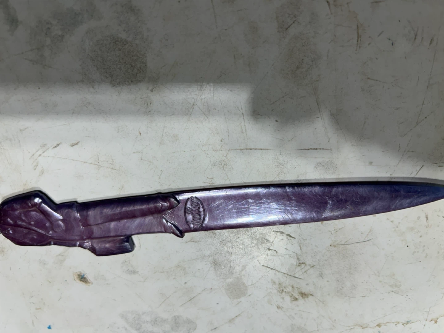 Purple Letter Opener with Gentleman Figurine Handle - photo 2